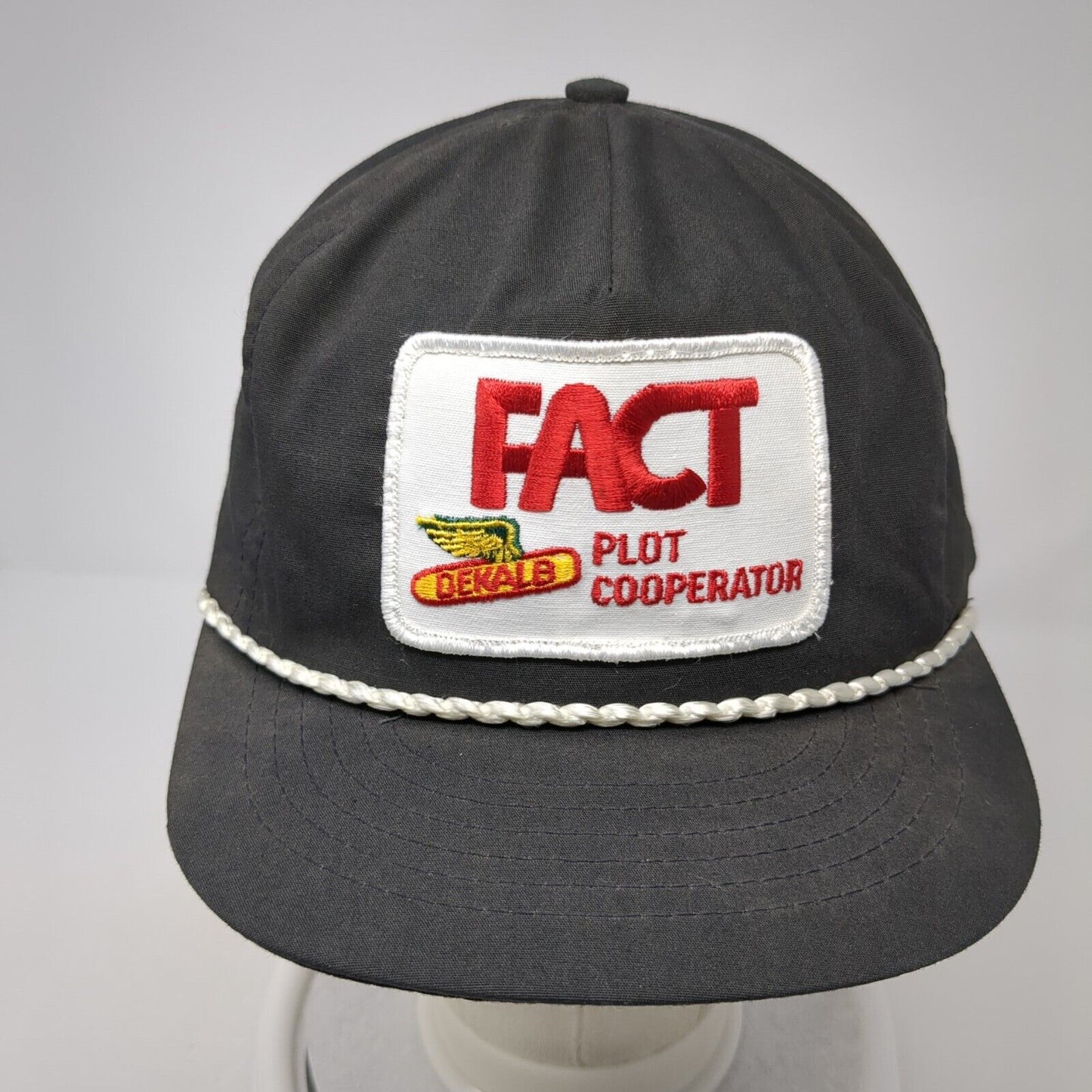 Dekalb Fact Plot Cooperator Snapback Rope Hat Black One Size Patch