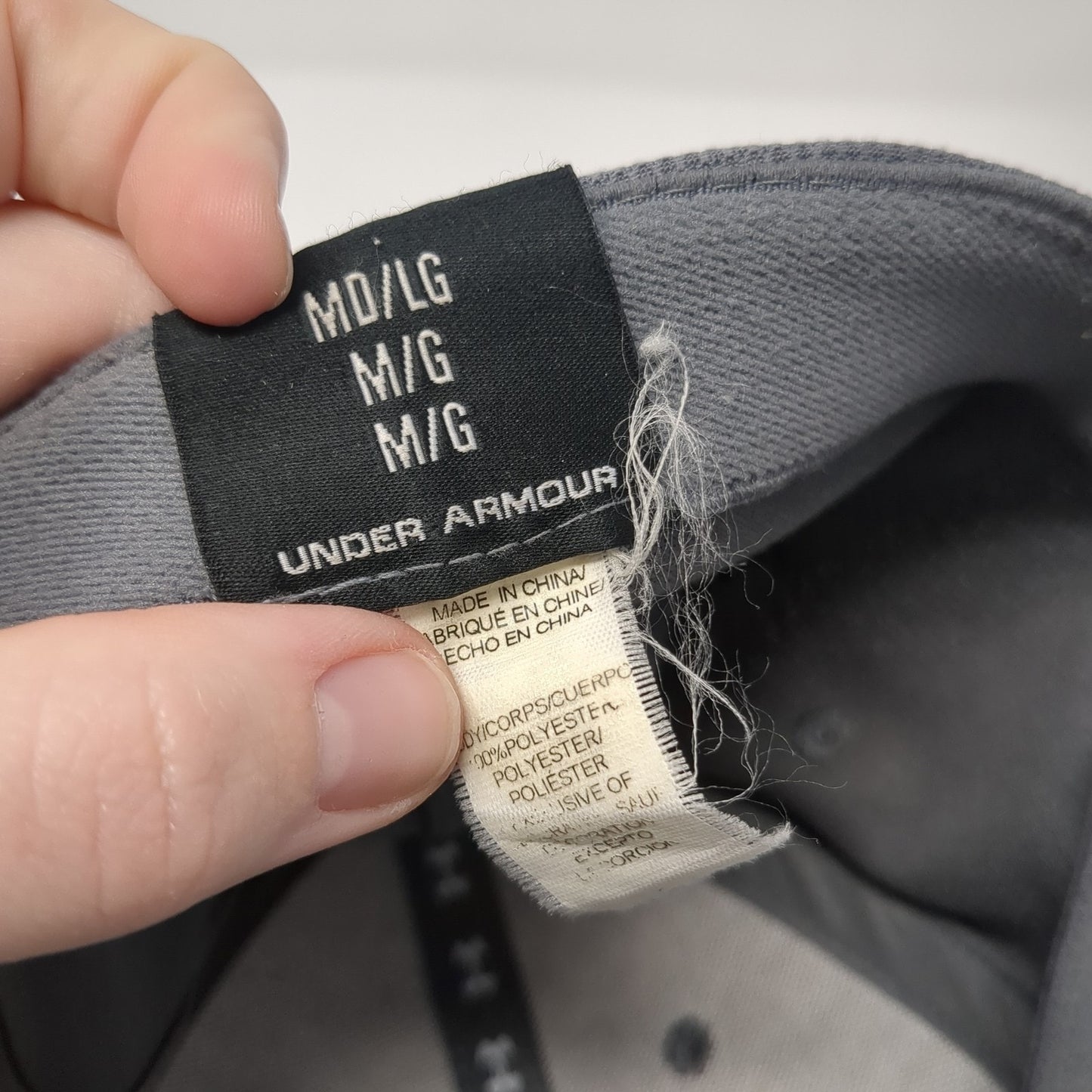 Under Armour Fitted Baseball Cap Gray Large Embroidered Lightweight 6 Panel