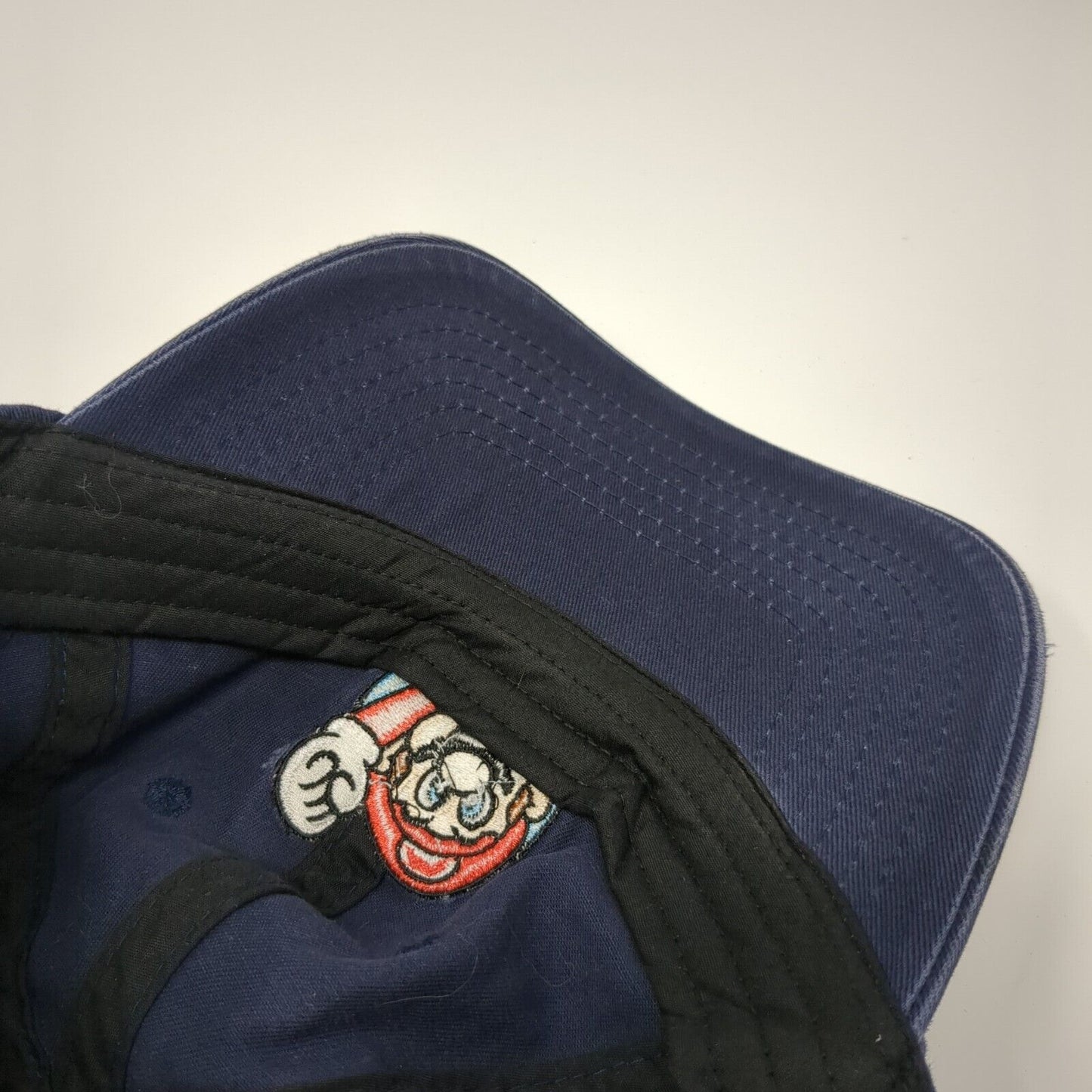 Super Mario Slideback Hat Blue One Size Solid Embroidered Nintendo