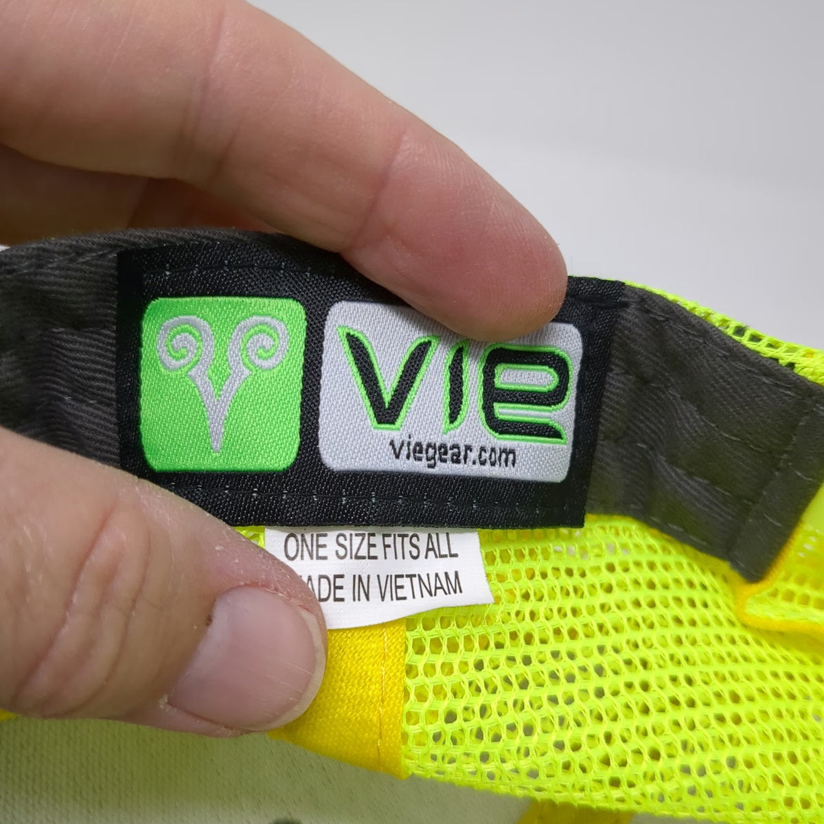 Vie Trucker Hat Gray Yellow OSFM Snapback Idaho Payette River Raft Kayak Mesh