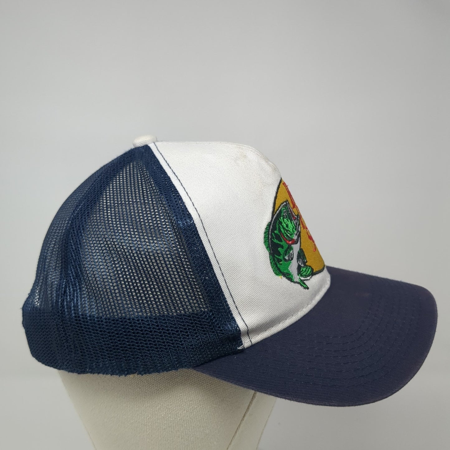 Bass Pro Shops Snapback Trucker Hat Blue One Size Gone Fishing Outdoor