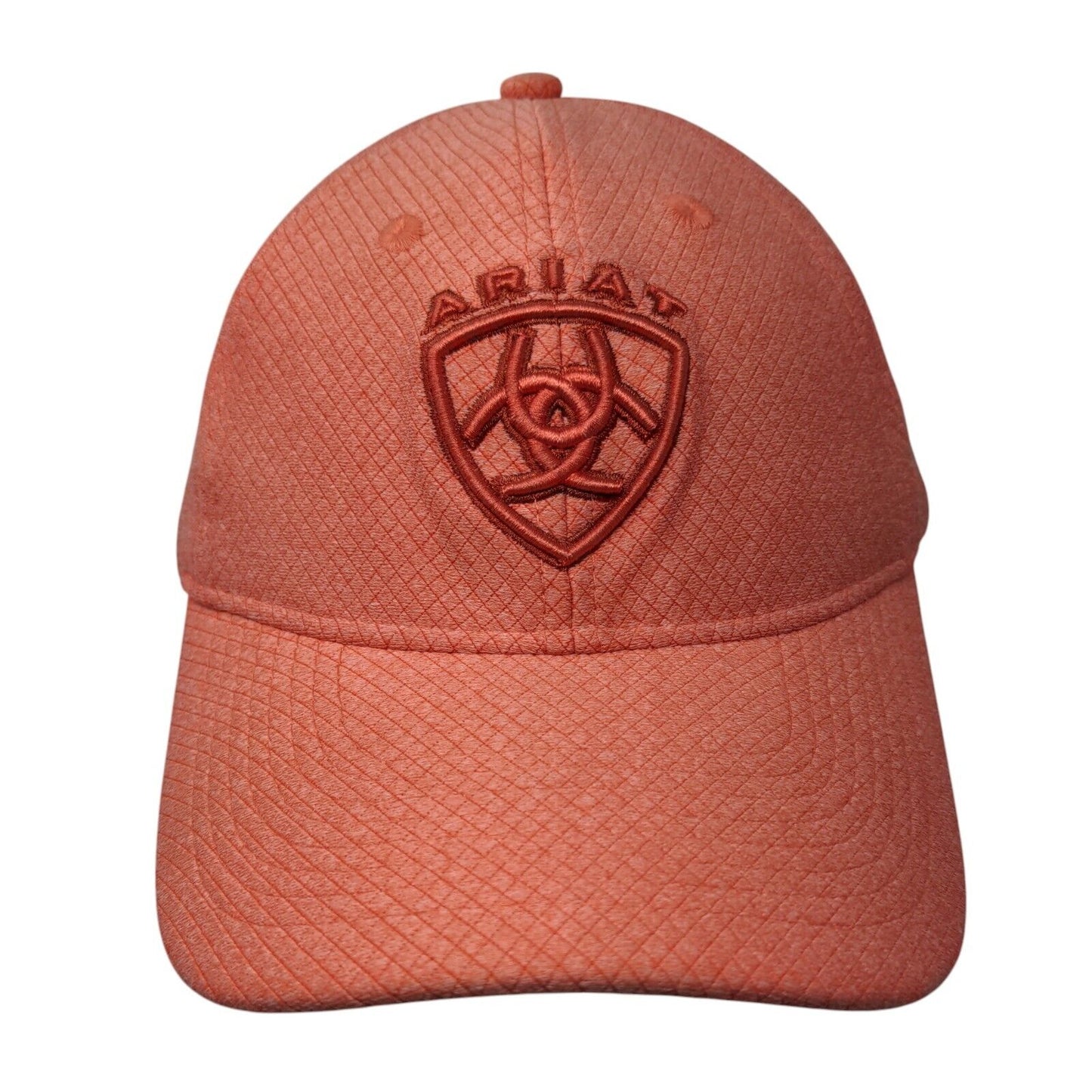 Ariat Strapback Hat Orange OSFM Adjustable Embroidered Logo Vented Holes 6 Panel