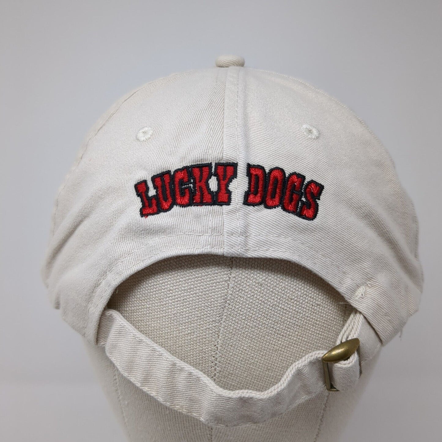 Lucky Dogs Slideback Hat Tan One Size Adjustable Embroidered Paramount