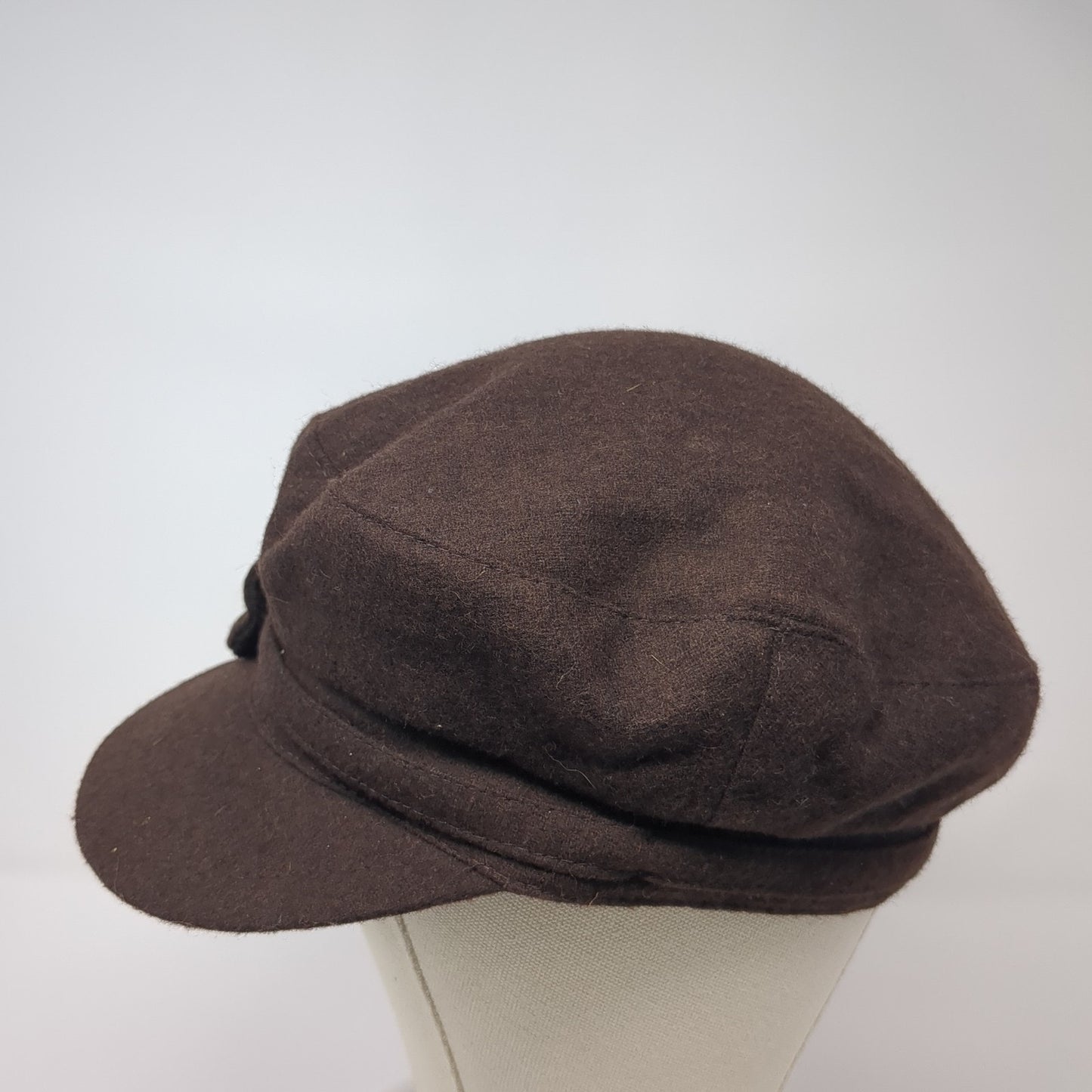 Ann Taylor LOFT Cadet Army Cap Brown One Size Bow Tie Lightweight Blank