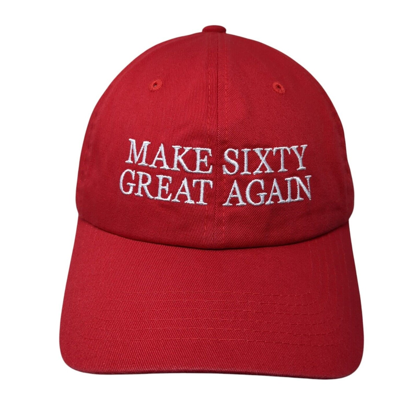 Make Sixty Great Again Slideback Baseball Cap Red OS Adjustable Embroidered
