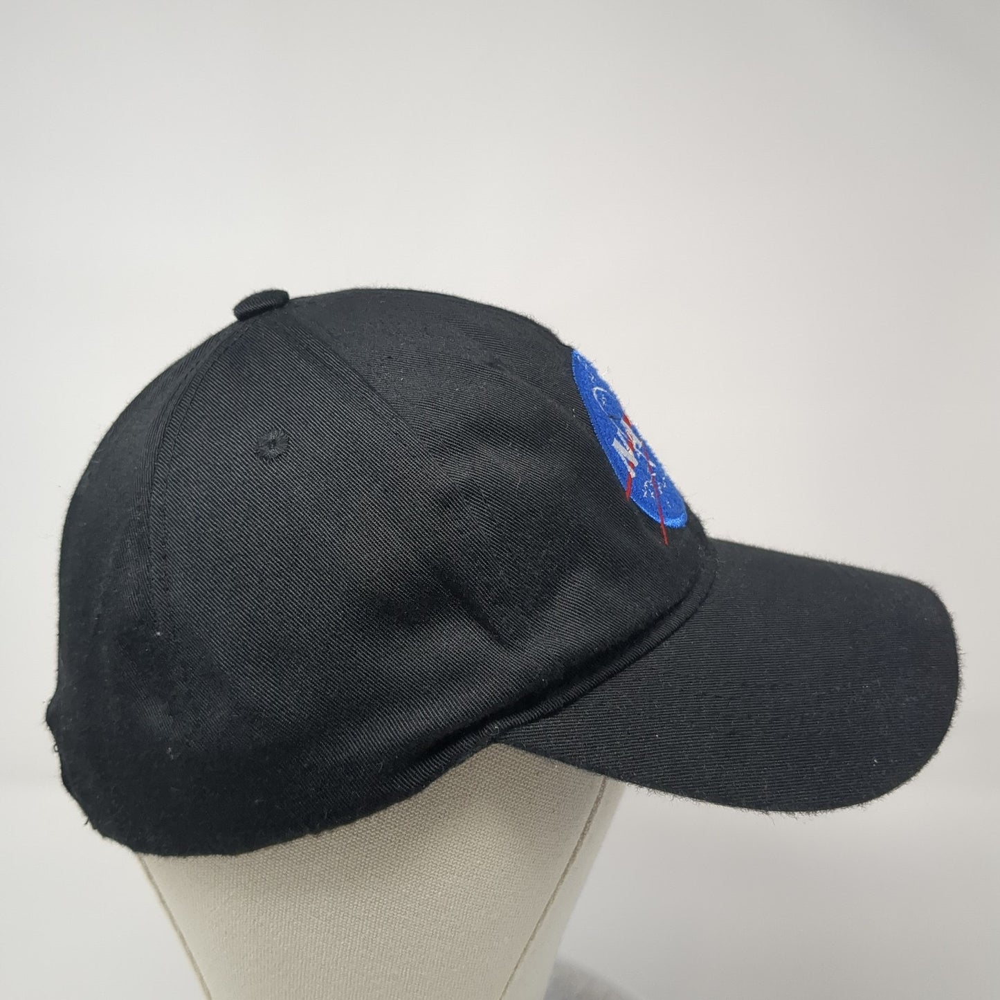 NASA Strapback Hat Black XL Adjustable Embroidered Spirit Vent Holes