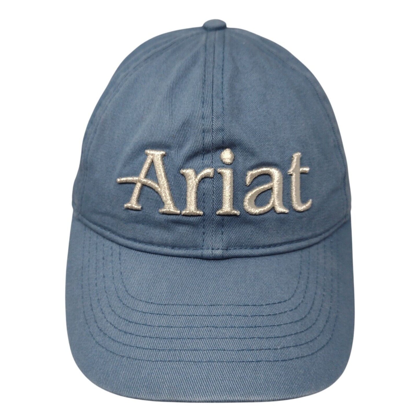 Ariat Criss Cross Strapback Hat Blue OSFA Embroidered Stretch 6 Panel Cotton