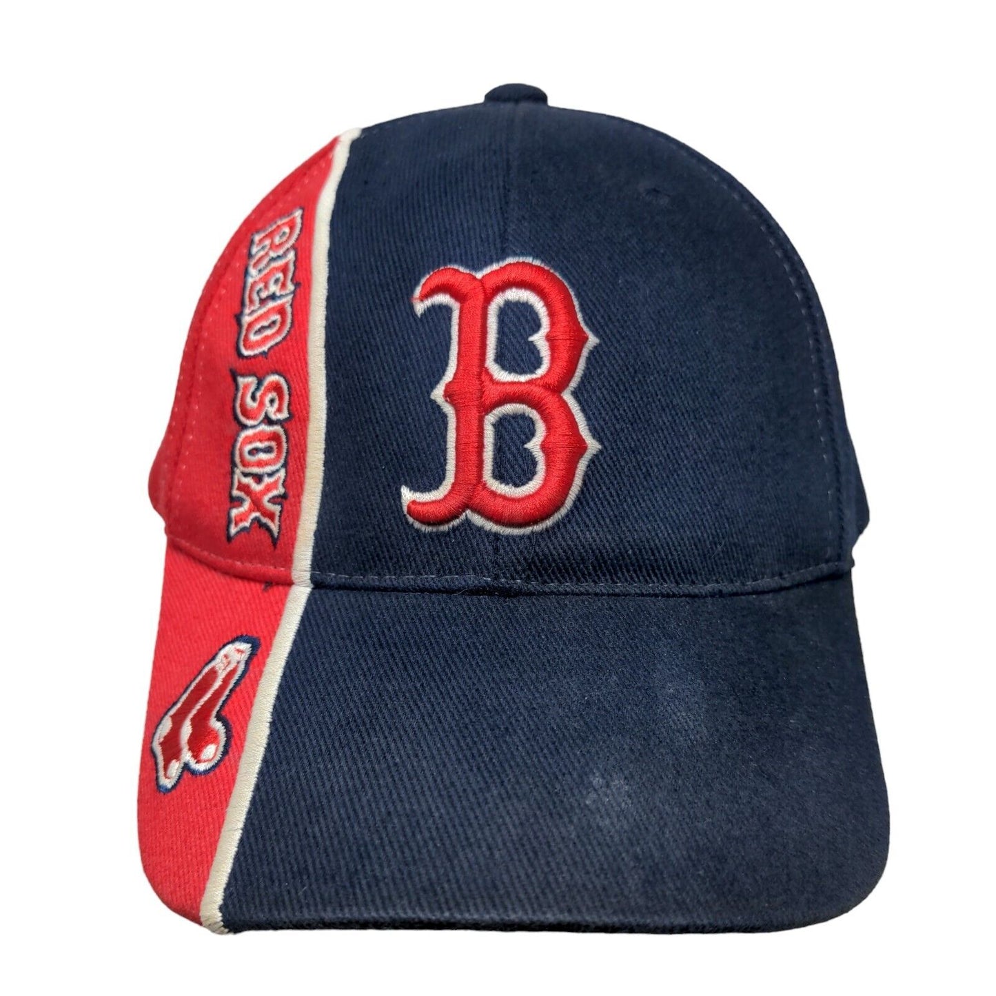 Boston Red Sox Strapback Hat Blue Red Embroidered Logo OSFA TEI MLB