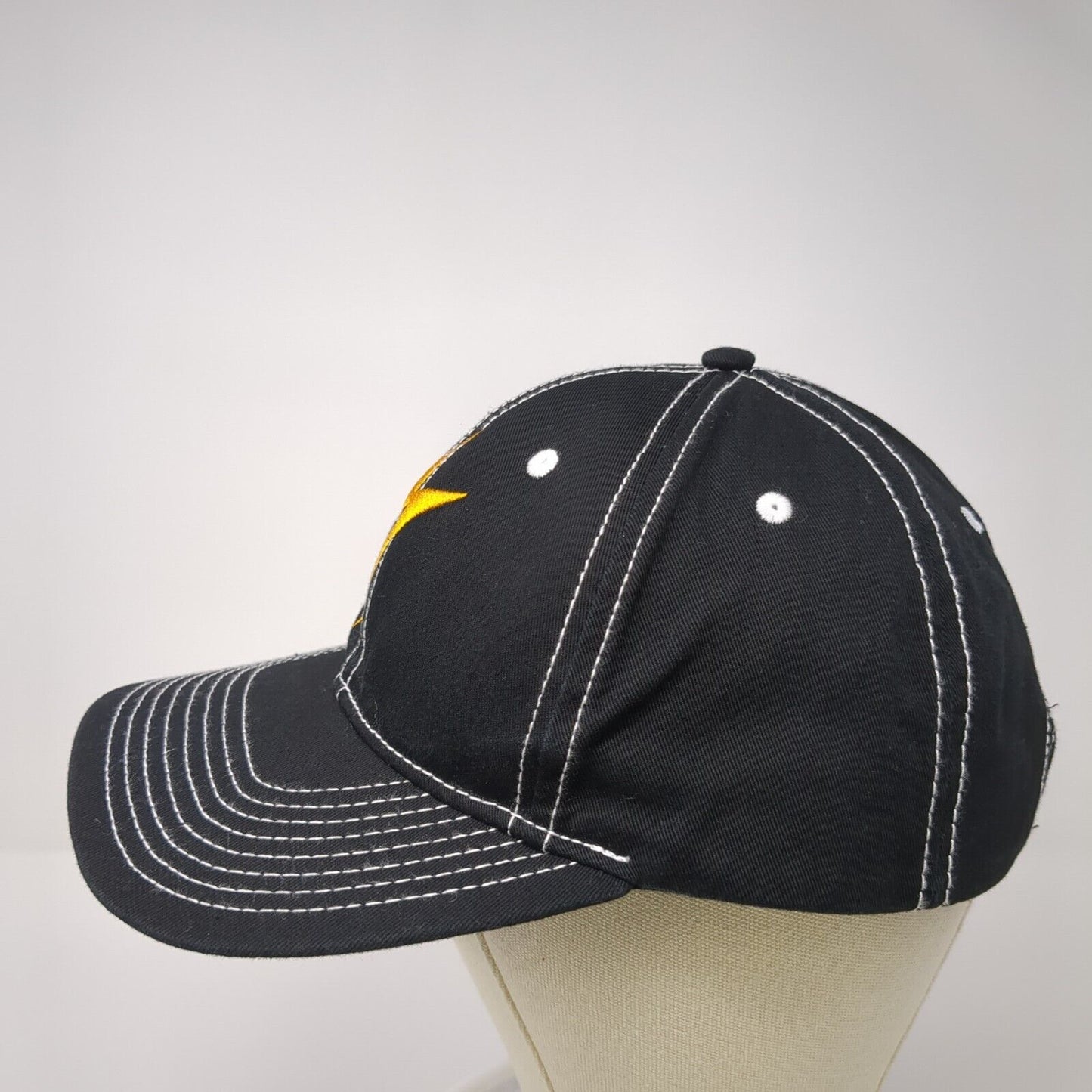 Platt Lightning Slideback Hat Black One Size Adjustable Embroidered