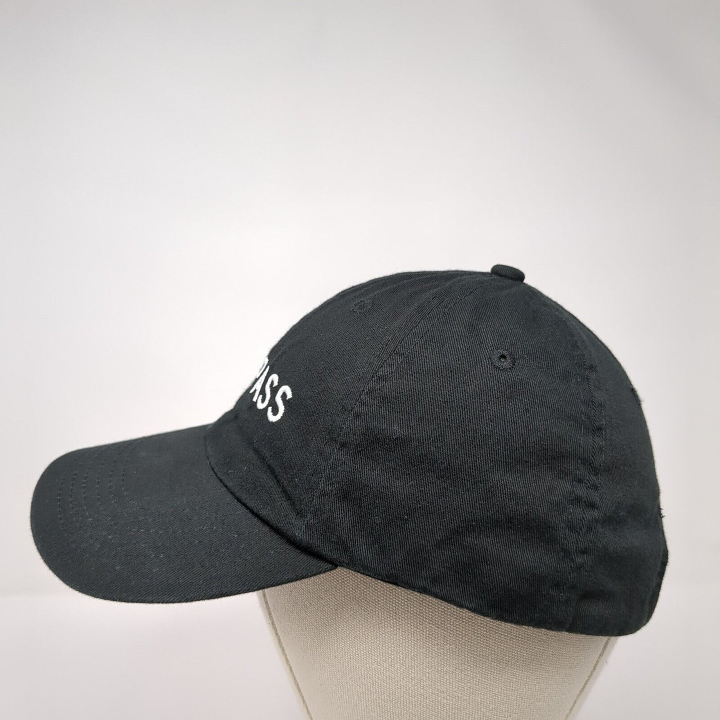 Compass Slideback Hat Black One Size Adjustable Embroidered 6 Panel