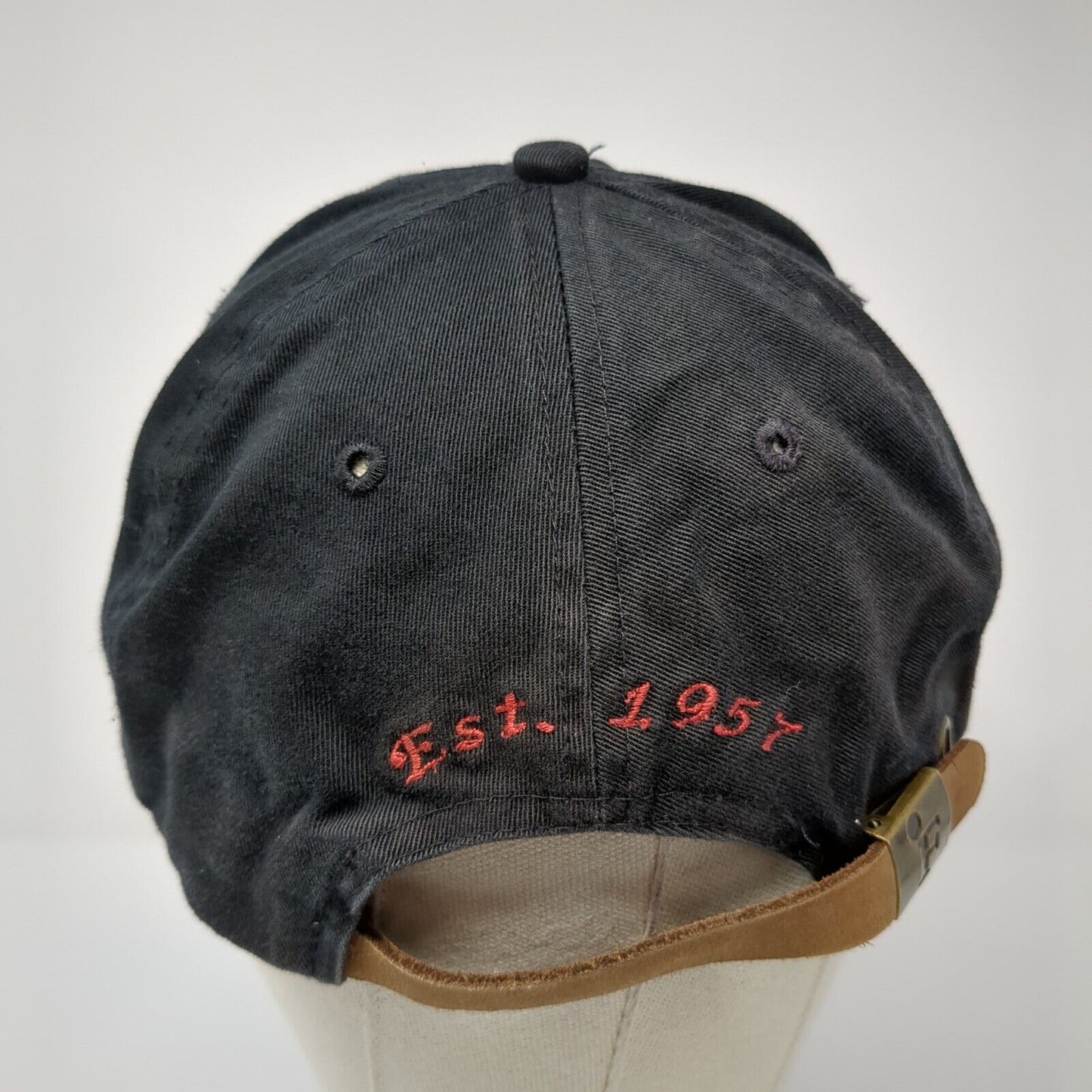 Greenwood's Ski-Haus Slideback Hat Black One Size Embroidered Fahrenheit