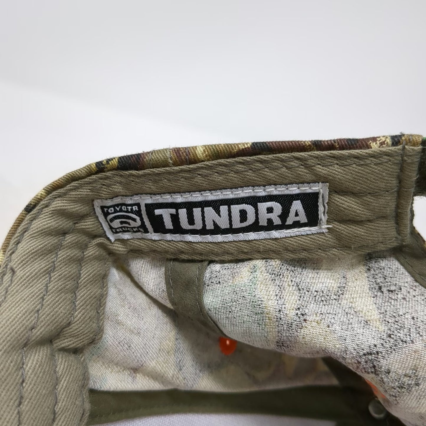 Toyota Trucks Baseball Cap Green Camo One Size Strapback Orange Accents Hat