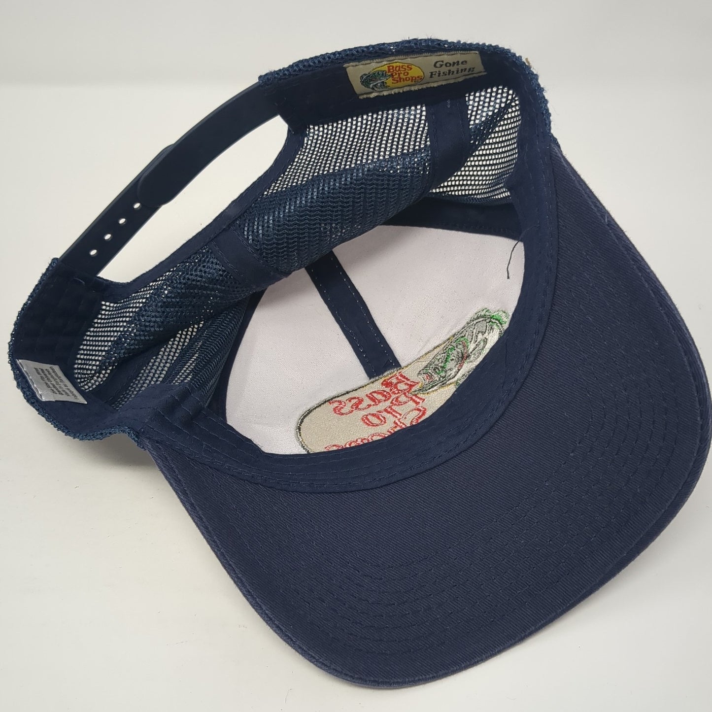 Bass Pro Shops Snapback Trucker Hat Blue One Size Gone Fishing Outdoor