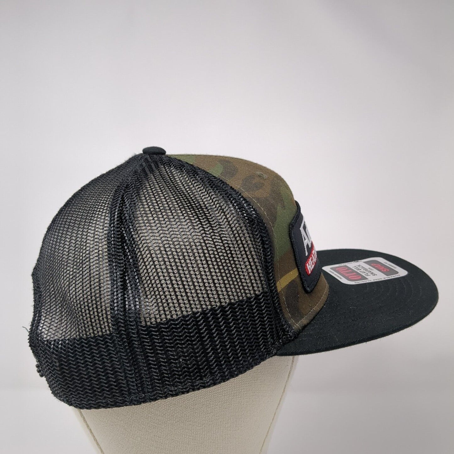 Advanced Heating & Cooling Trucker Hat Camo One Size Flat Bill Otto