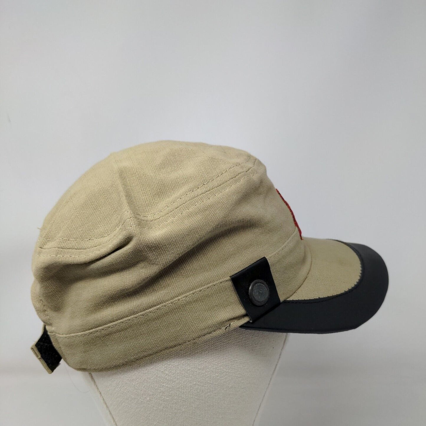 Bali Strapback Cadet Army Cap Hat Tan One Size Embroidered Adjustable