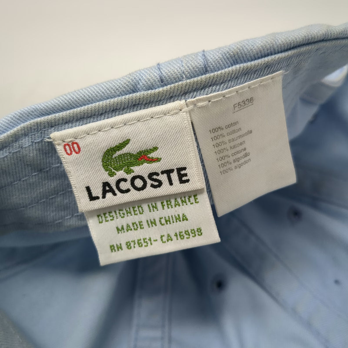 Lacoste Baseball Cap Blue One Size Adjustable Embroidered Cotton Logo Strap Hat