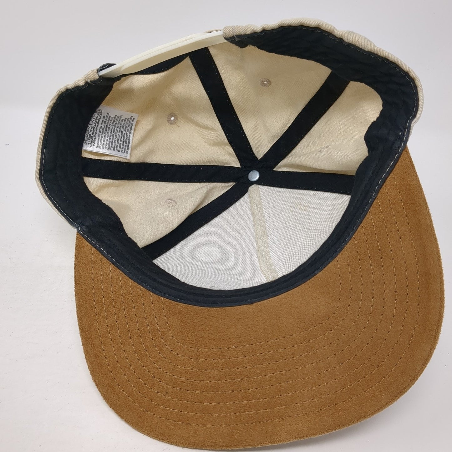 VANS Snapback Hat Beige One Size Adjustable Embroidered 6 Panel Polyester