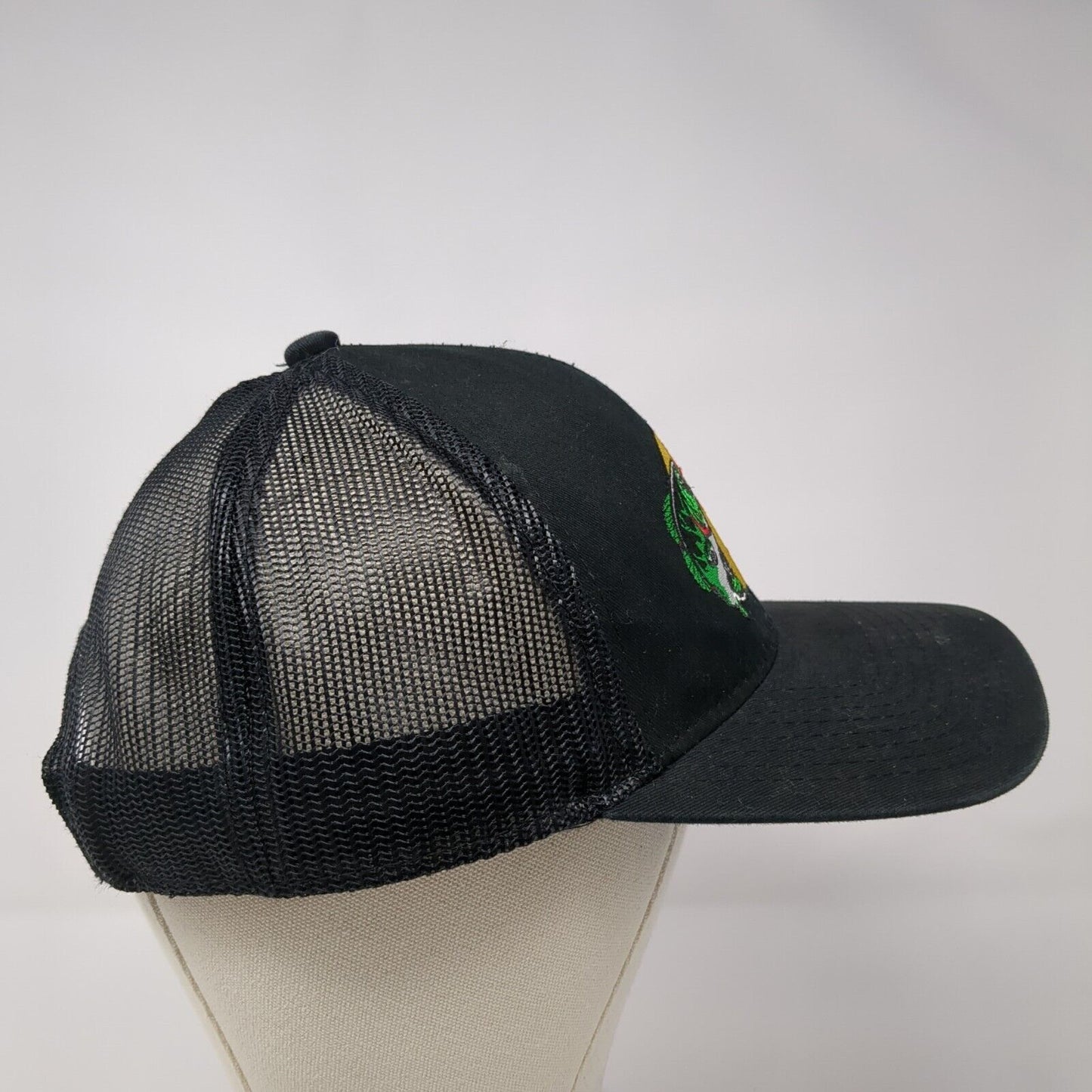 Bass Pro Shops Gone Fishing Trucker Hat Black OSFM Mesh Back Adjustable