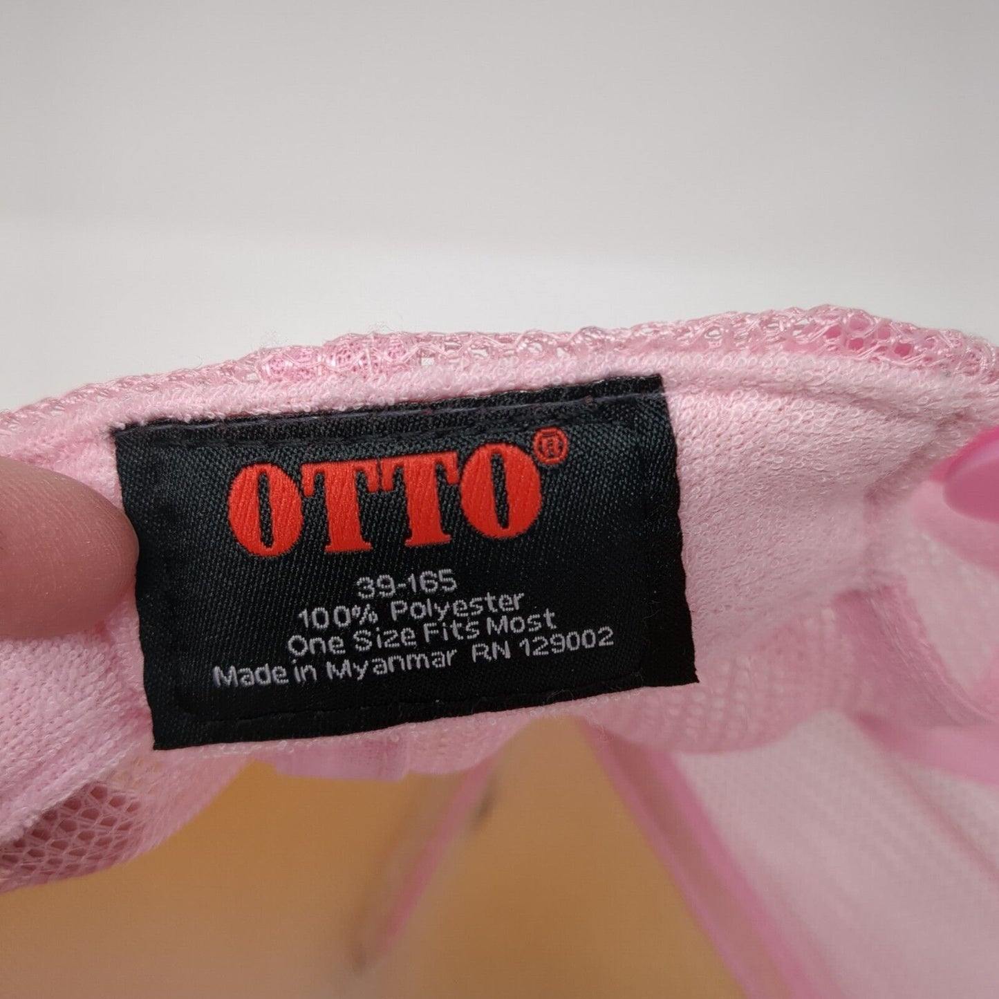 SMF Snapback Trucker Hat Pink One Size Adjustable Mesh Back Otto Polyester