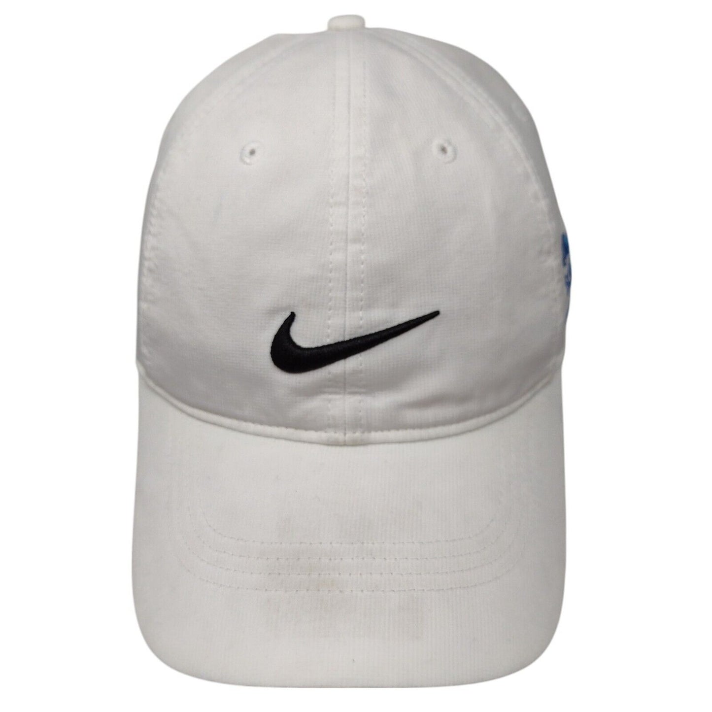 Nike Strapback Hat White OSFM Adjustable Embroidered Swoosh Logo Polyester