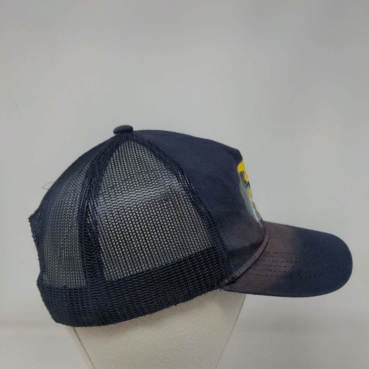 Bass Pro Shops Snapback Trucker Hat Blue OSFM Adjustable Mesh Back Gone Fishing