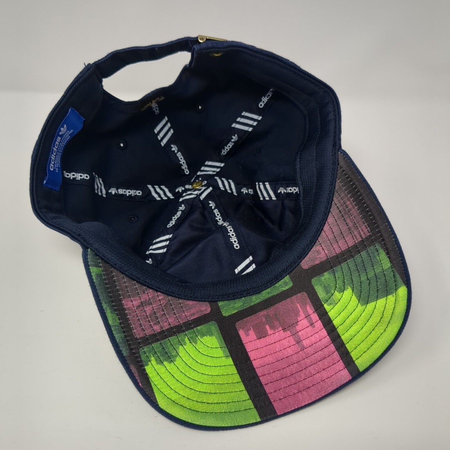 Adidas Slideback Hat Blue One Size Adjustable Embroidered Trefoil 6 Panel