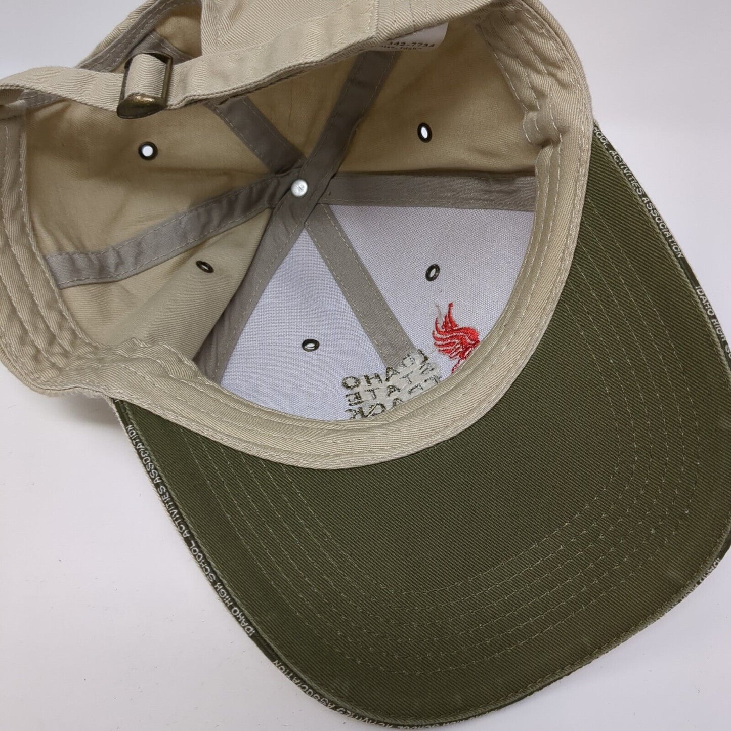 Idaho State Track 2005 Slideback Hat Tan One Size Embroidered USA Flag