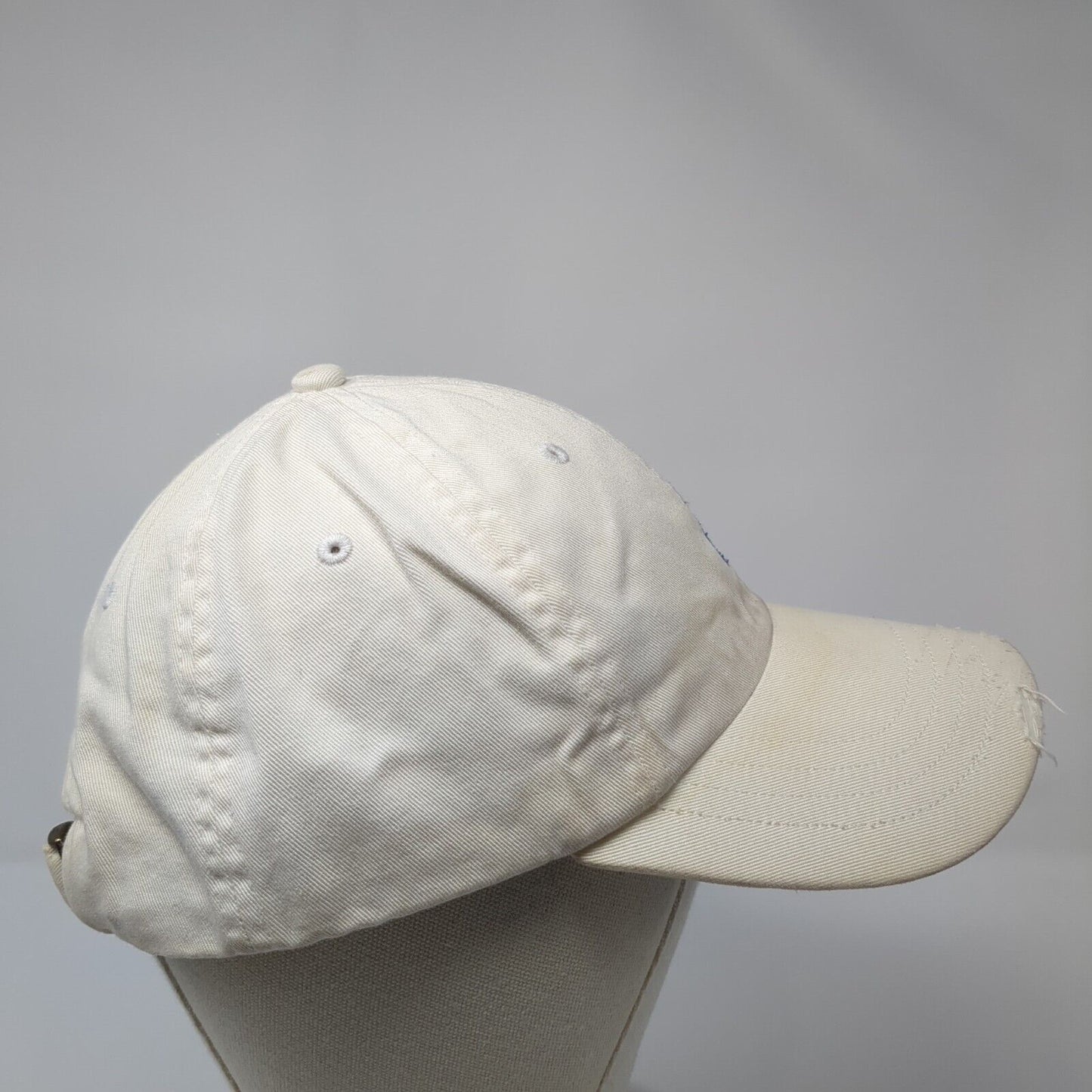 Polo Ralph Lauren Slideback Hat White OS Adjustable Embroidered Distressed