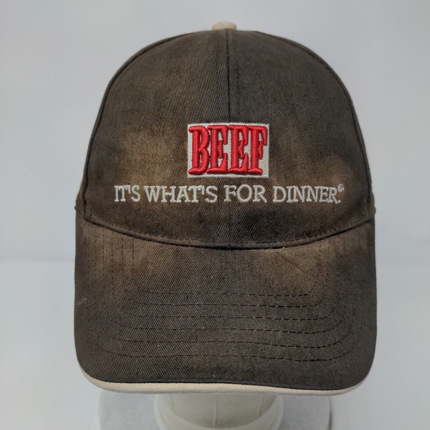 Beef It's What's For Dinner Strapback Hat Black OSFM Embroidered