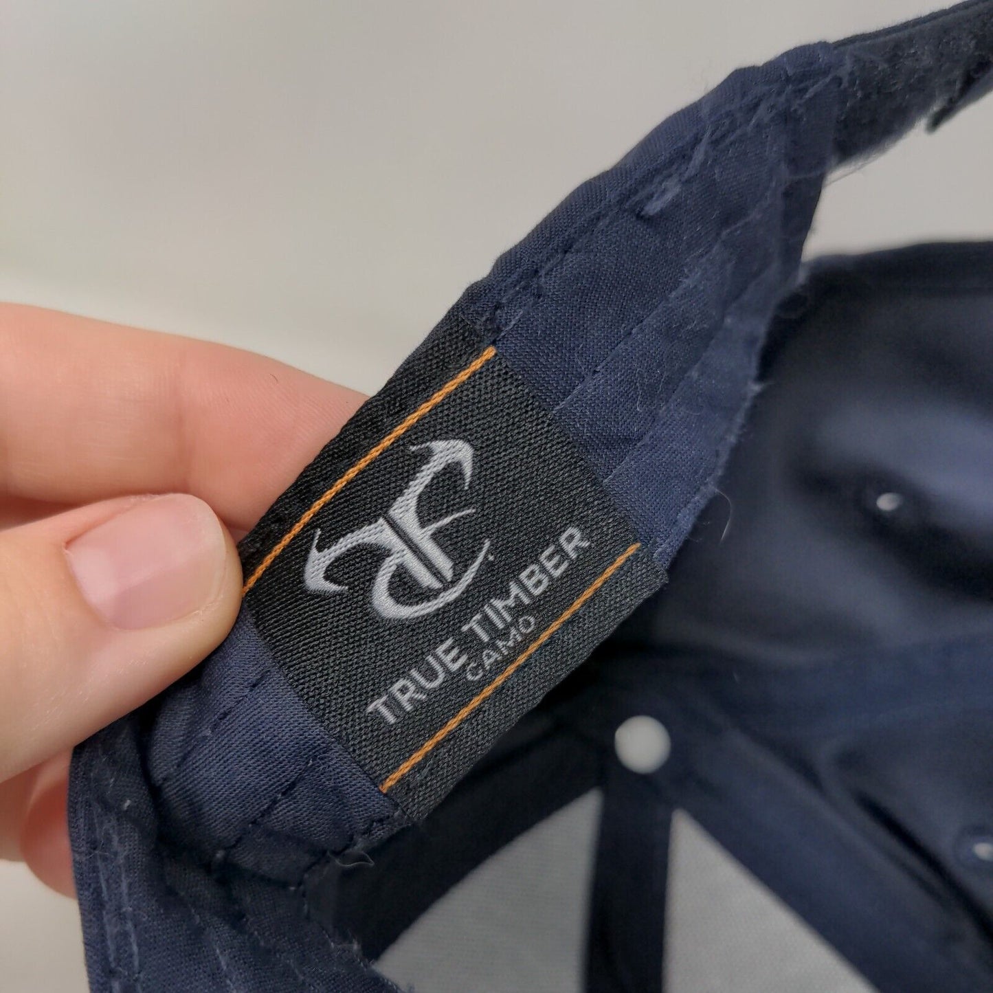 True Timber Camo Strapback Hat Blue One Size Adjustable Embroidered