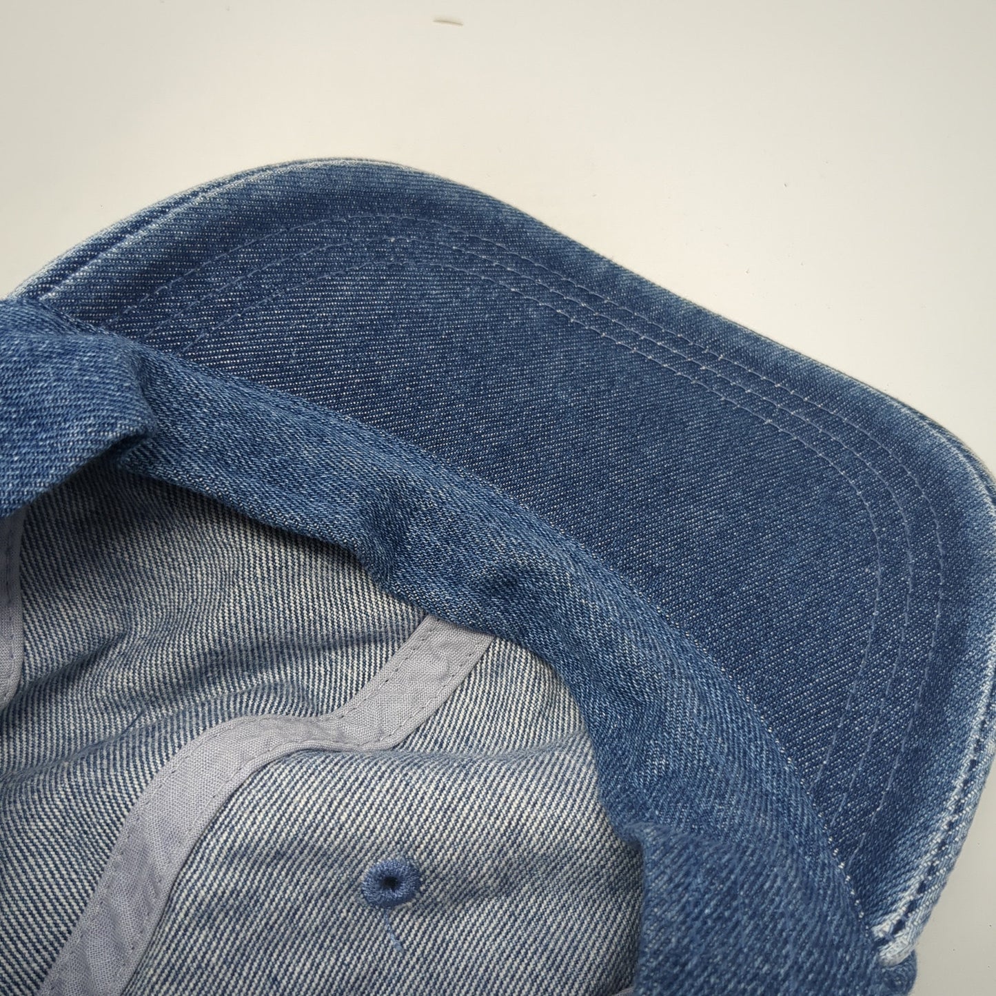 Unbranded Slideback Baseball Cap Blue One Size Adjustable 6 Panel Denim Blank