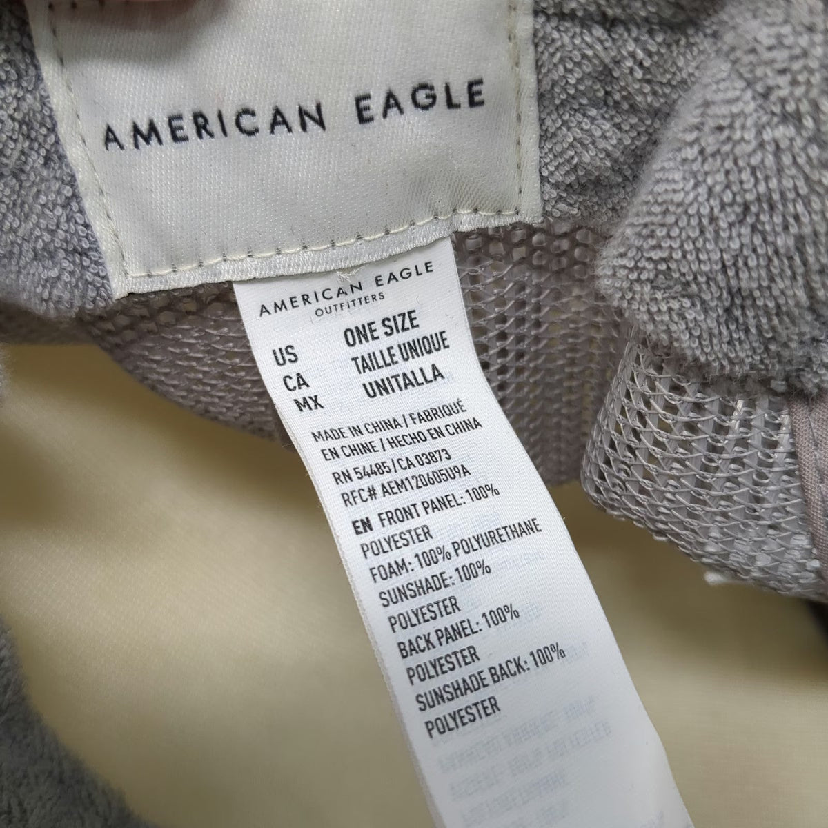 American Eagle Trucker Hat Gray One Size Sunset Eagle Graphic Mesh Foam Snapback