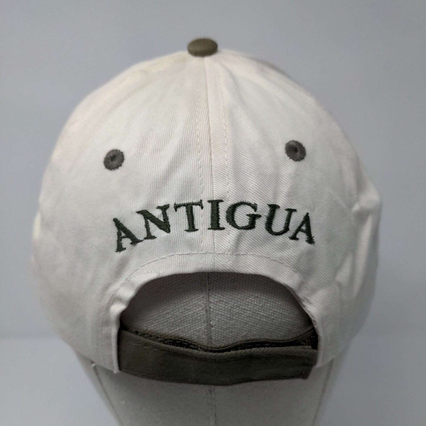 Antigua Palm Trees Strapback Hat Cream OSFA Adjustable Embroidered