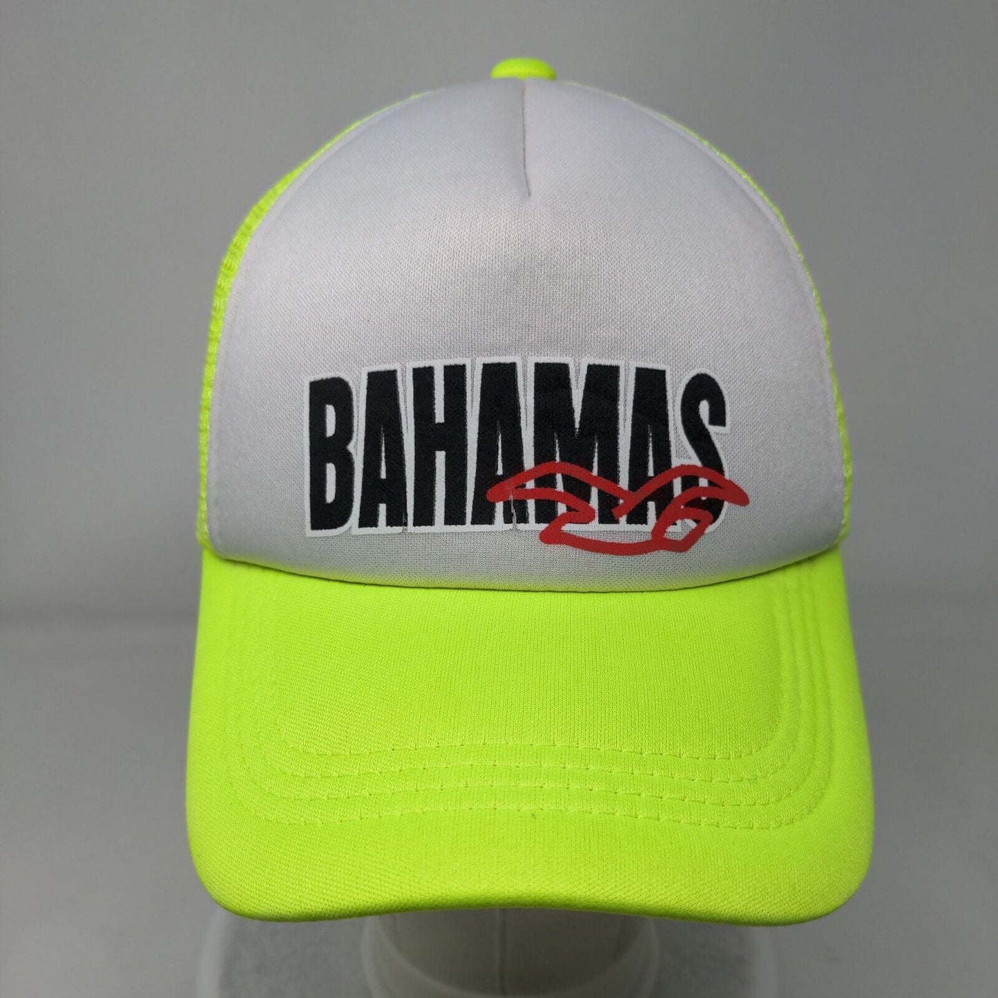 Bahamas Snapback Trucker Hat Green One Size Adjustable Mesh Back Lucky 7 USA