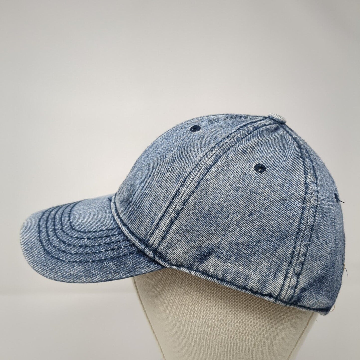 Unbranded Slideback Hat Blue One Size Adjustable Denim Vented Holes Blank
