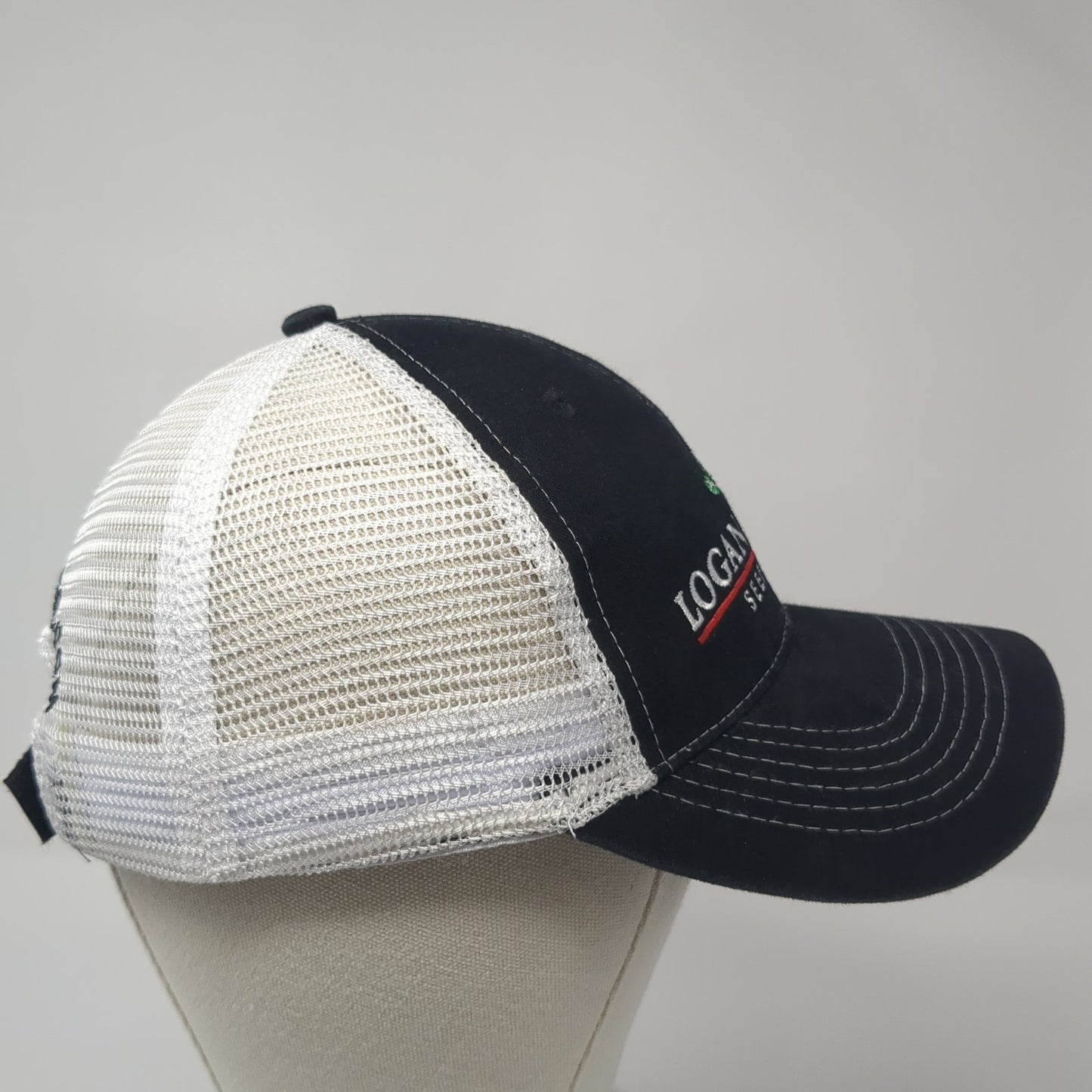 Logan Zenner Seeds Inc. Strapback Trucker Hat Black One Size Mesh Back