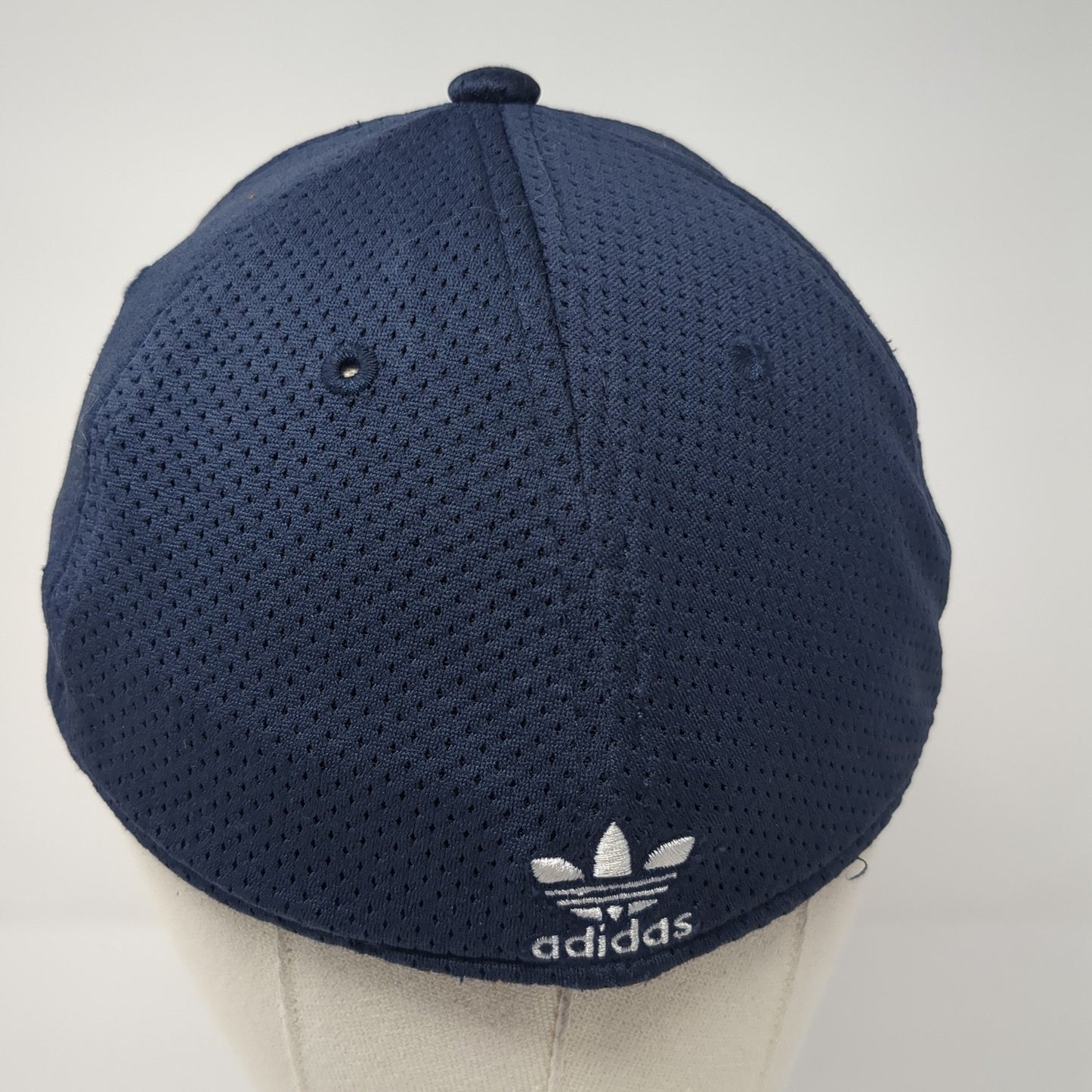 Adidas Trefoil Fitted Hat Medium Embroidered Logo A-Flex Stretch Solid
