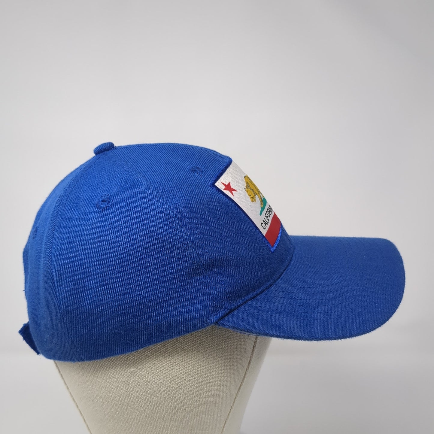 California Republic Bear Flag Strapback Hat Blue One Size Adjustable