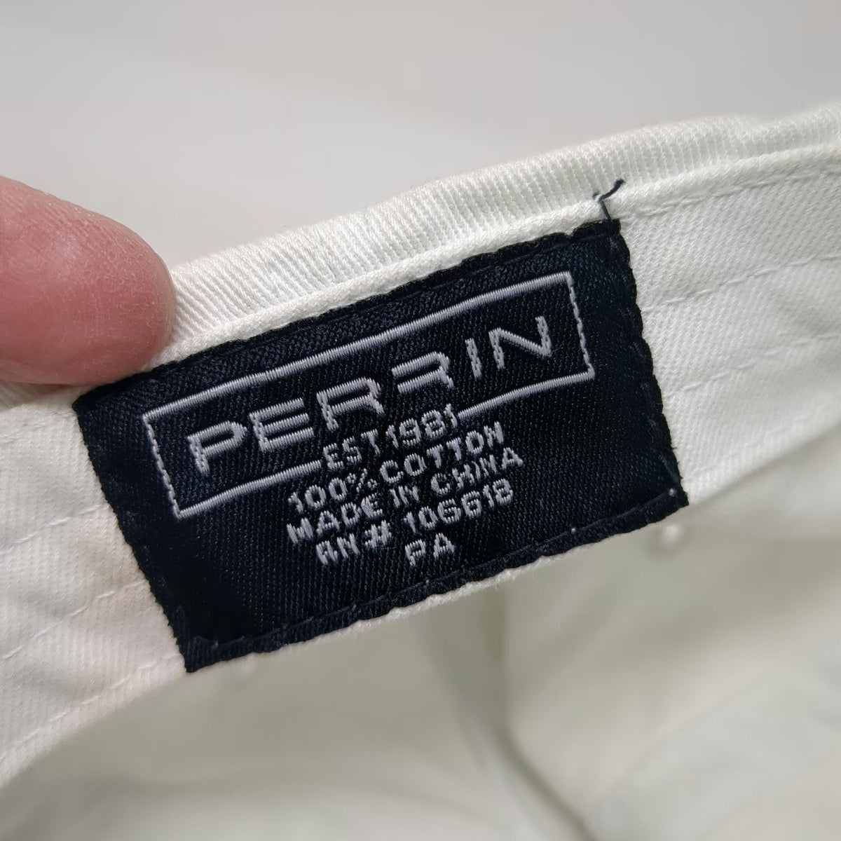 Perrin Smithsonian Institution White One Size Baseball Cap Slideback Hat Cotton