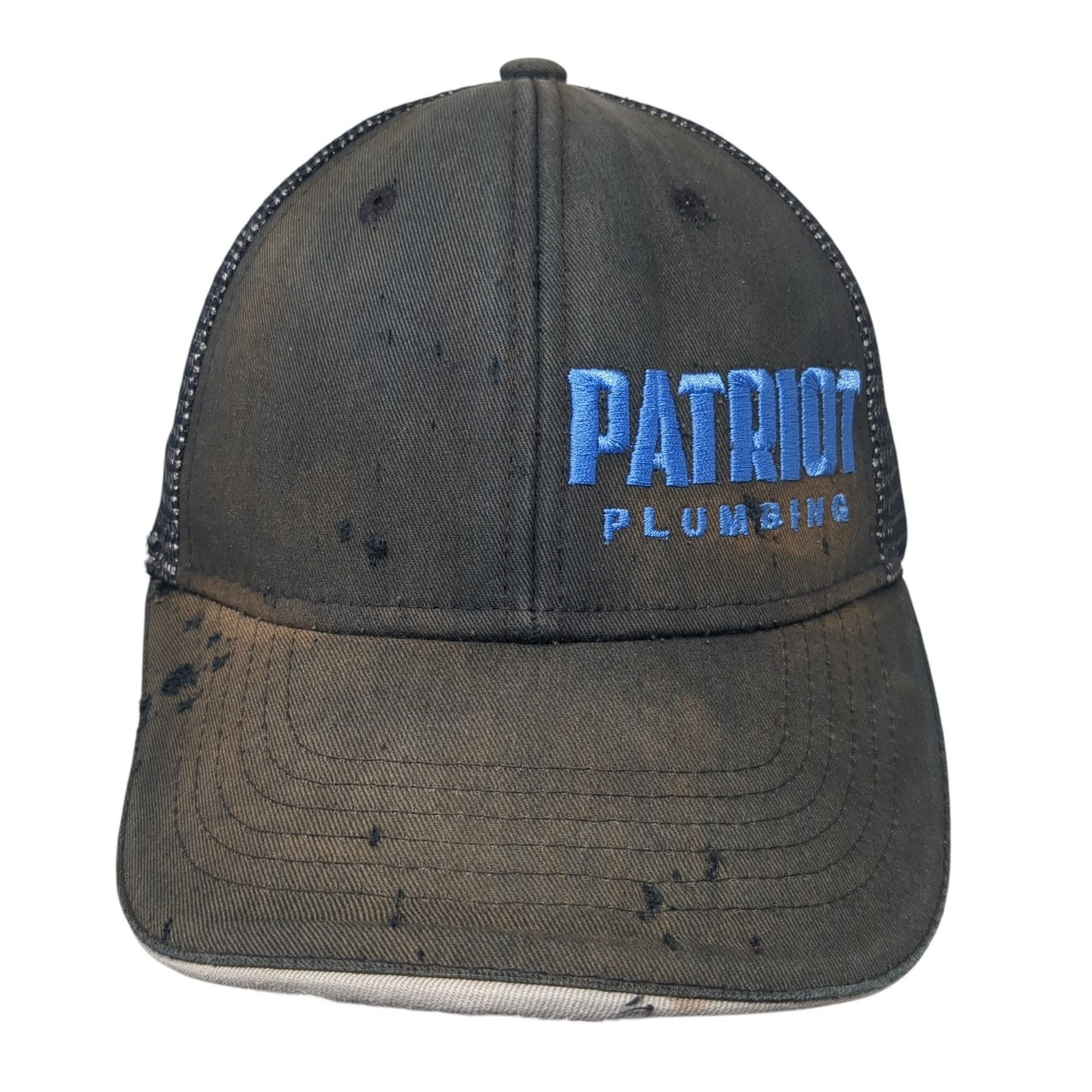 Patriot Plumbing Snapback Trucker Hat Black OS Adjustable Mesh Port Authority