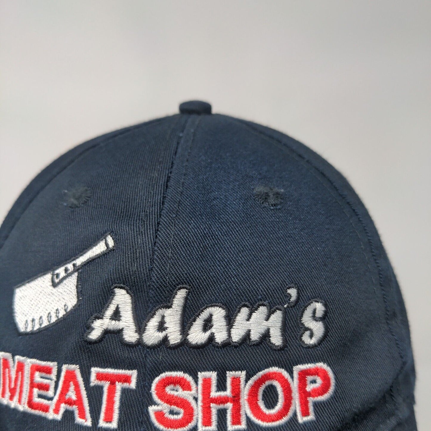 Adam's Meat Shop Strapback Hat Blue One Size Adjustable 6 Panel Port Authority