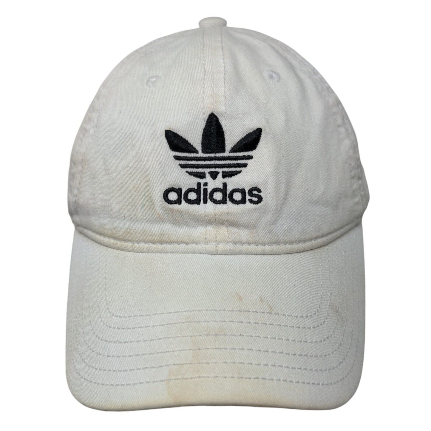 Adidas Slideback Hat White OSFM Adjustable Embroidered Vented Holes 6 Panel