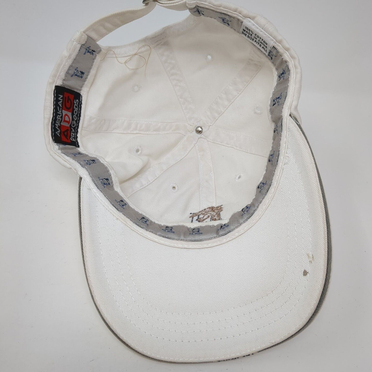 The Deuce Slideback Hat White One Size Adjustable Embroidered American Dry Goods