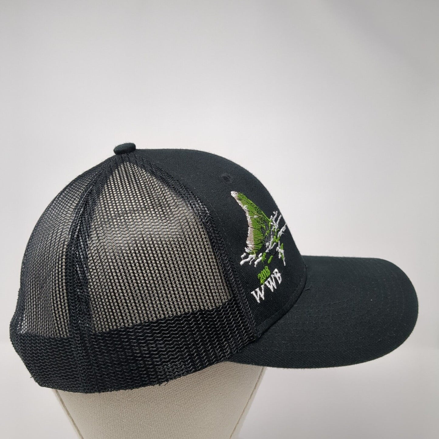 2018 WWB Snapback Trucker Hat Black One Size Adjustable Mesh Back Port Authority