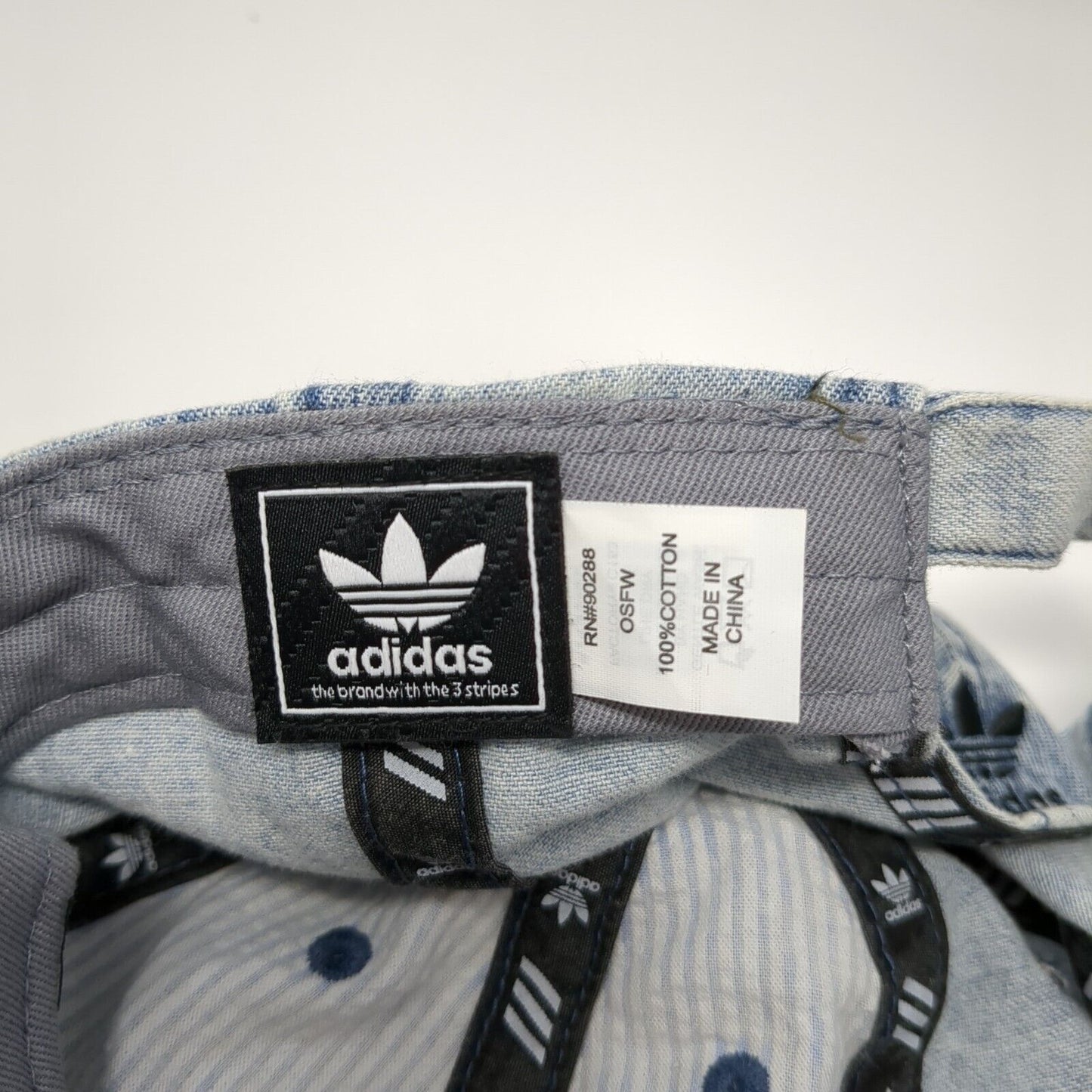 Adidas Trefoil Women's Slideback Hat Blue One Size Embroidered Denim