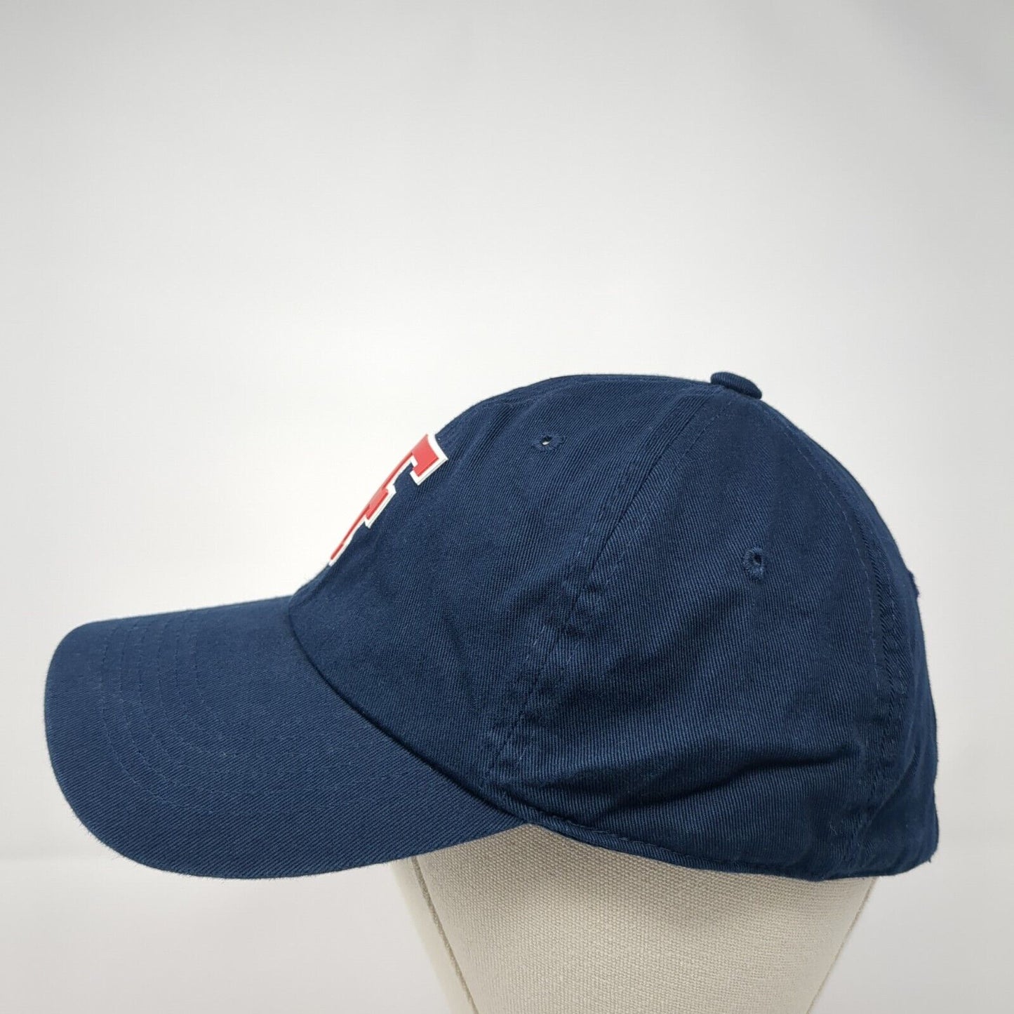 Letter F Slideback Hat Blue One Size Adjustable Vented Holes 6 Panel Cotton