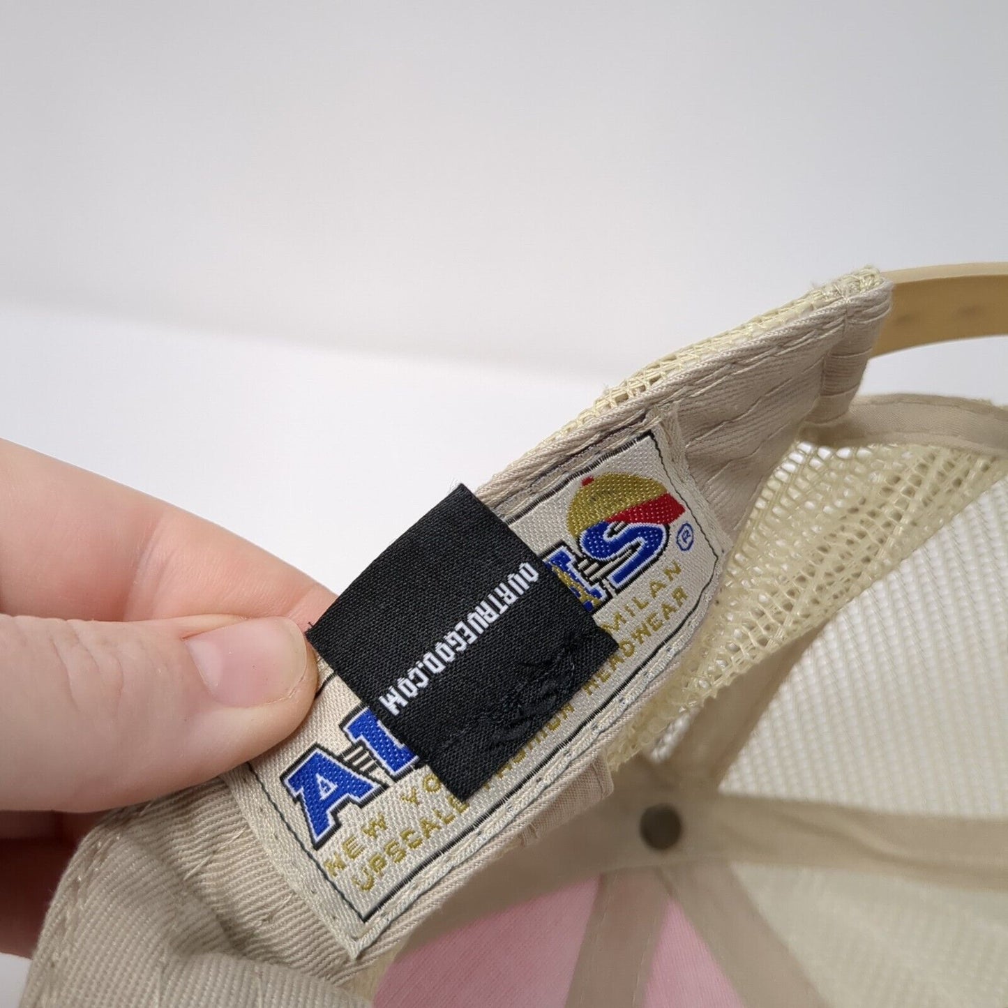 Crucifix Snapback Trucker Hat Pink OS Adjustable Mesh Back Distressed W/Tags