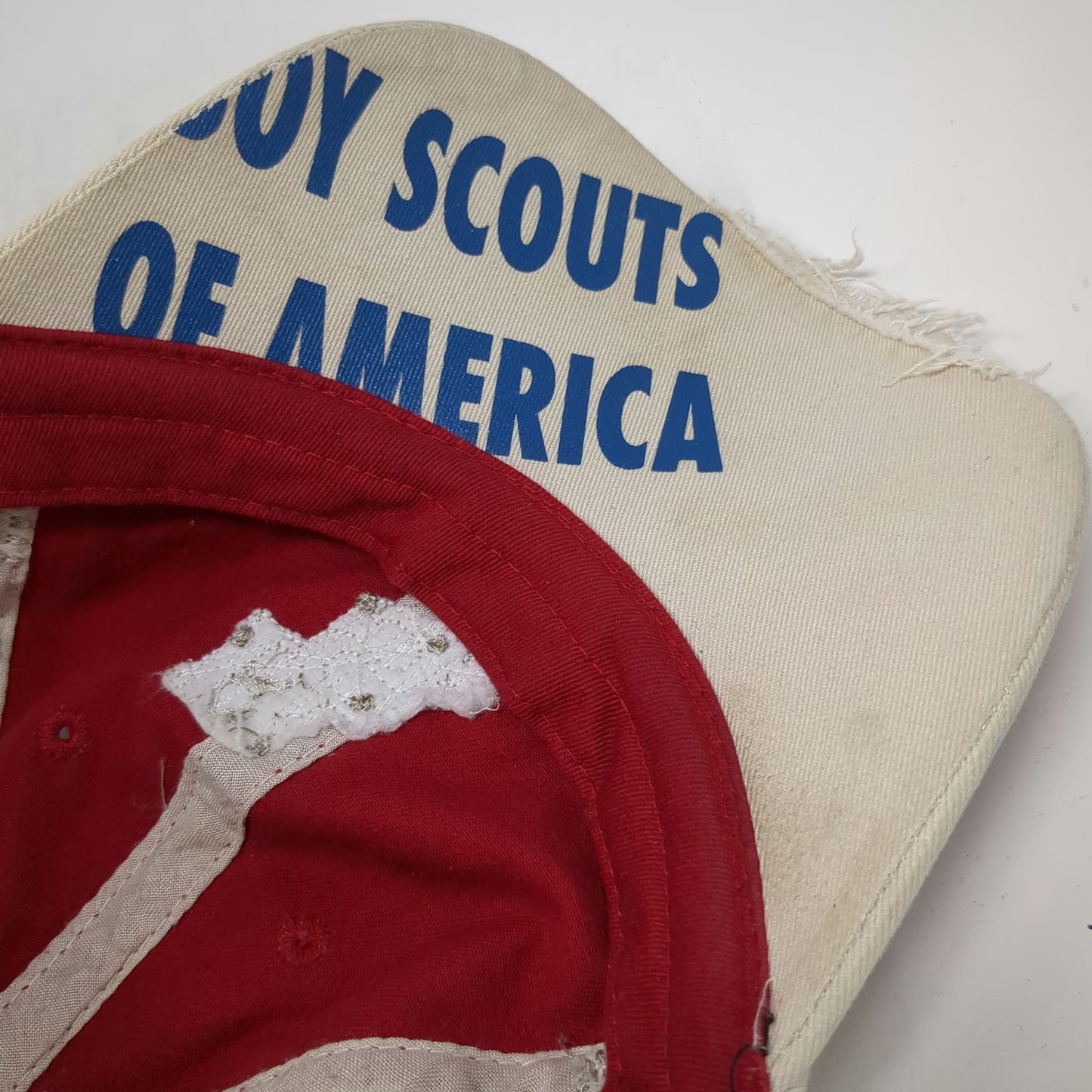 Red Boy Scouts of America BSA Baseball Cap One Size Distressed Strapback Hat