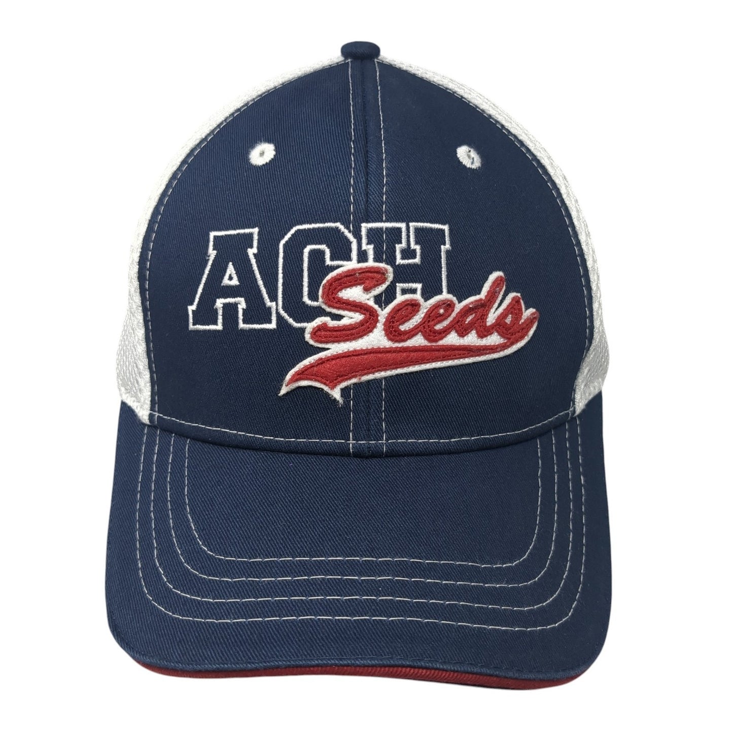 ACH Seeds Common Ground Trucker Hat Blue One Size Adjustable Mesh Back 6 Panel