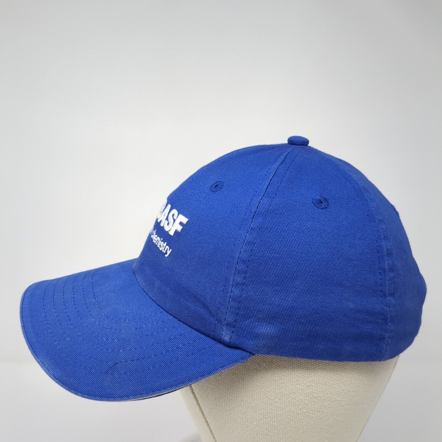 D-BASF We Create Chemistry Slideback Hat Blue One Size Adjustable K-Products